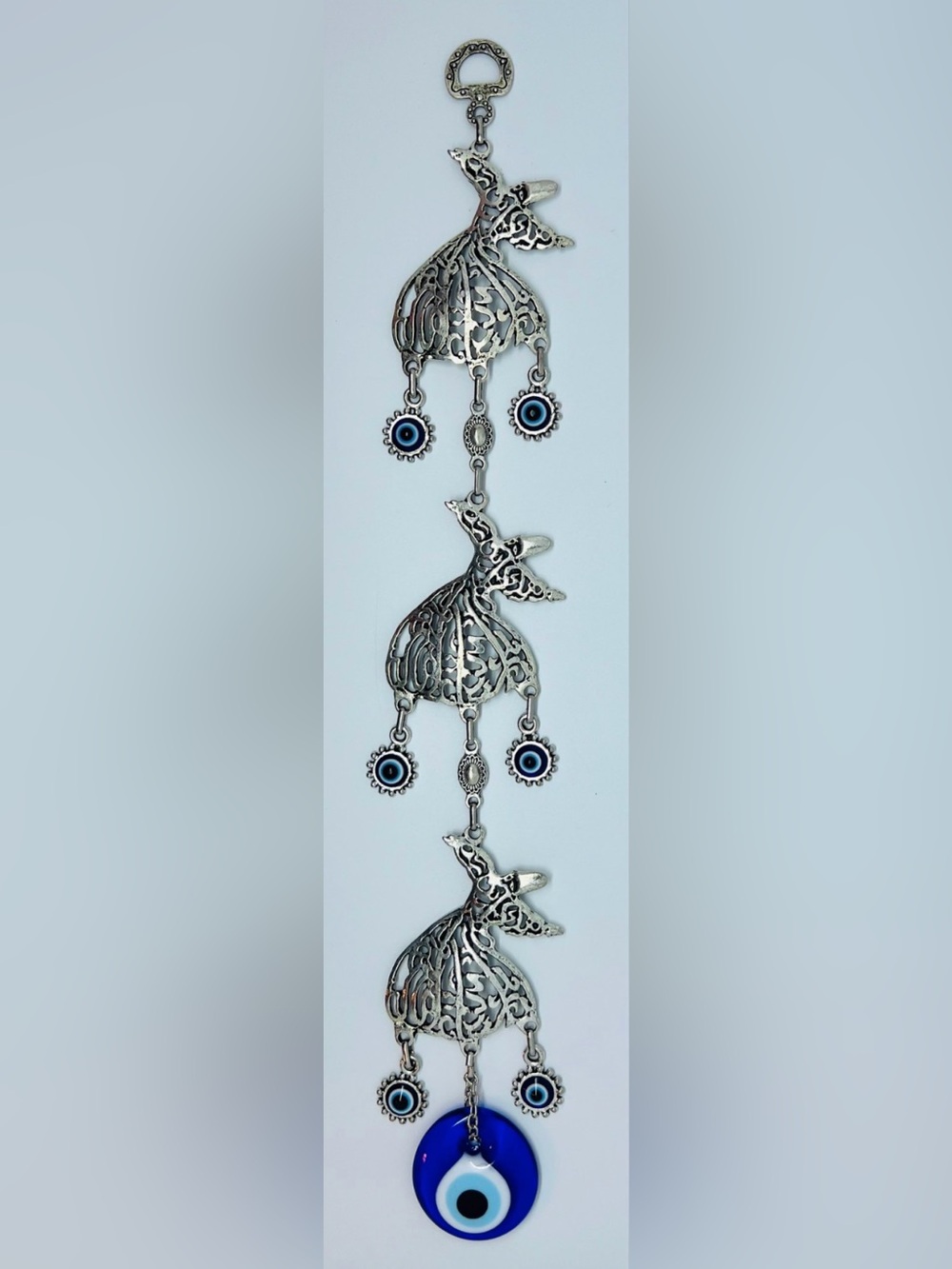 Evil Eye Triple Whirling Dervish Rumi Good Luck Evil Eye Metal Ornament